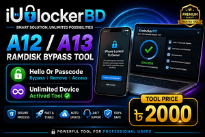 iUlockerbd A12/A13 Ramdisk Bypass Tool Hello Or Passcode Unlimited Device Actived Tool✅  TOOL PRICE
